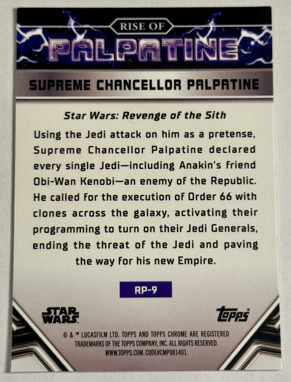 2024 Topps Chrome Star Wars The Rise of Palpatine Insert #RP-9