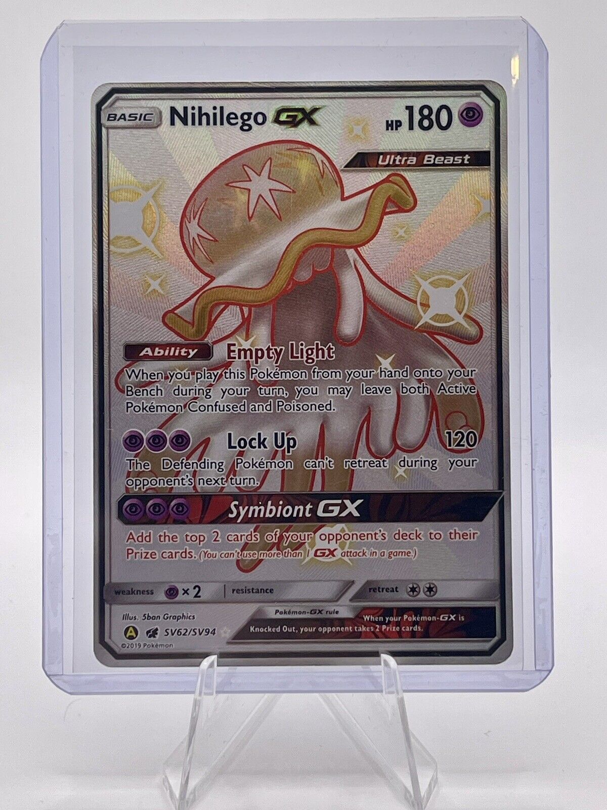 Pokemon Nihilego GX SV62/SV94 Hidden Fates Full Art NM/M
