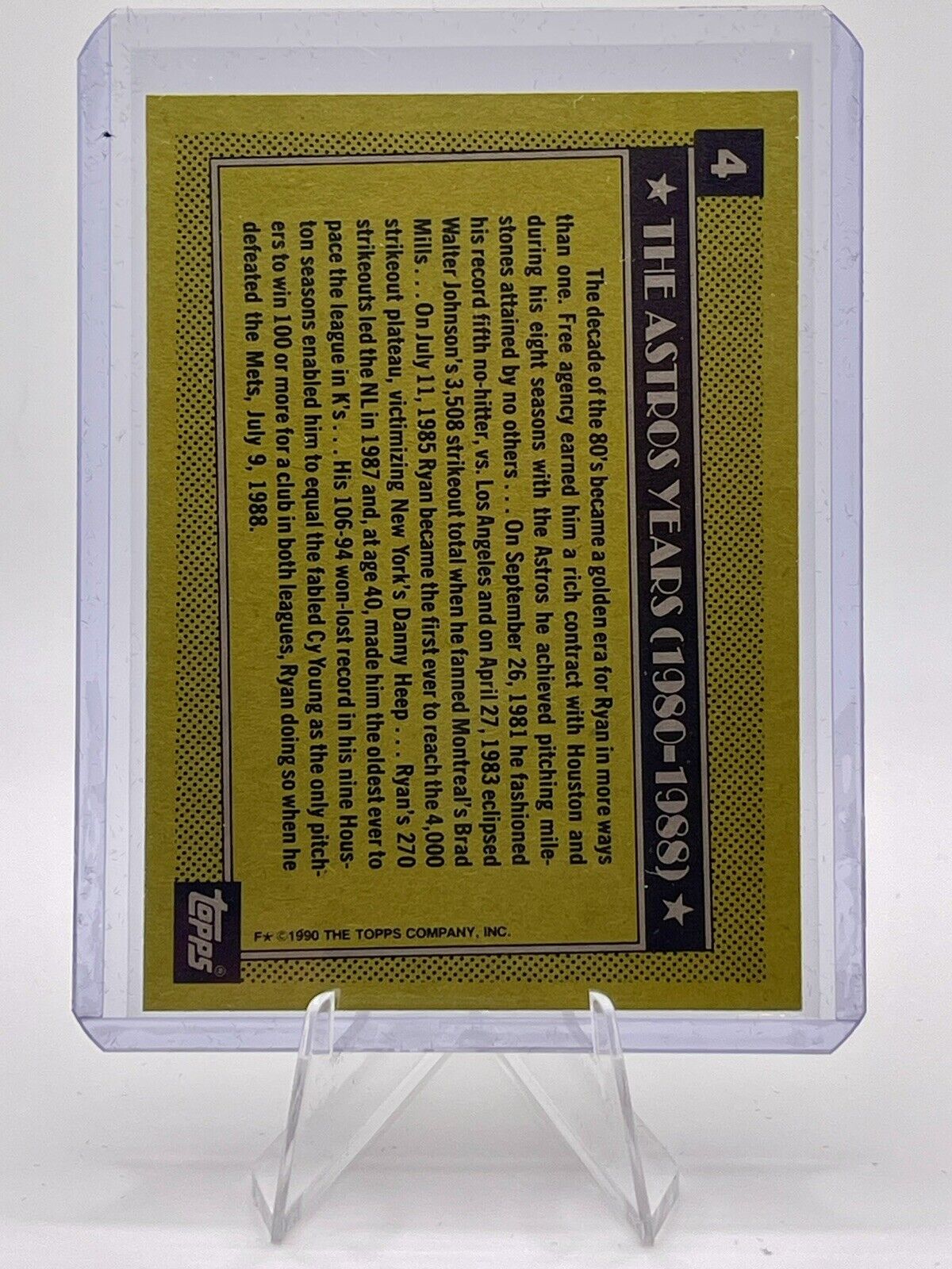 Nolan Ryan 1990 Topps 5000 Strikeouts #4