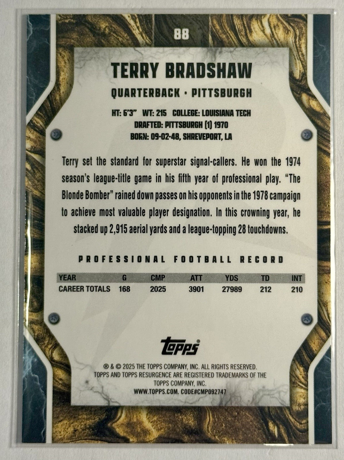 2024 Topps Resurgence - Terry Bradshaw #88