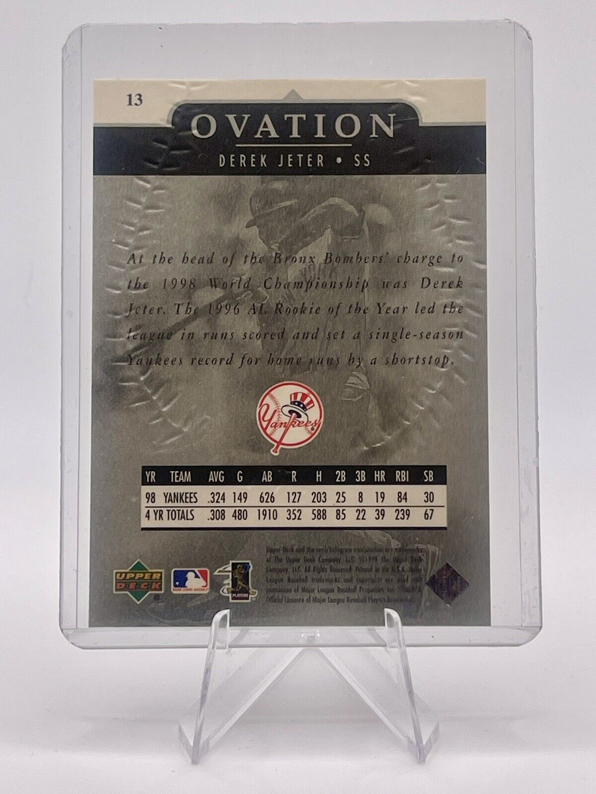 Derek Jeter 1999 Upper Deck Ovation #13