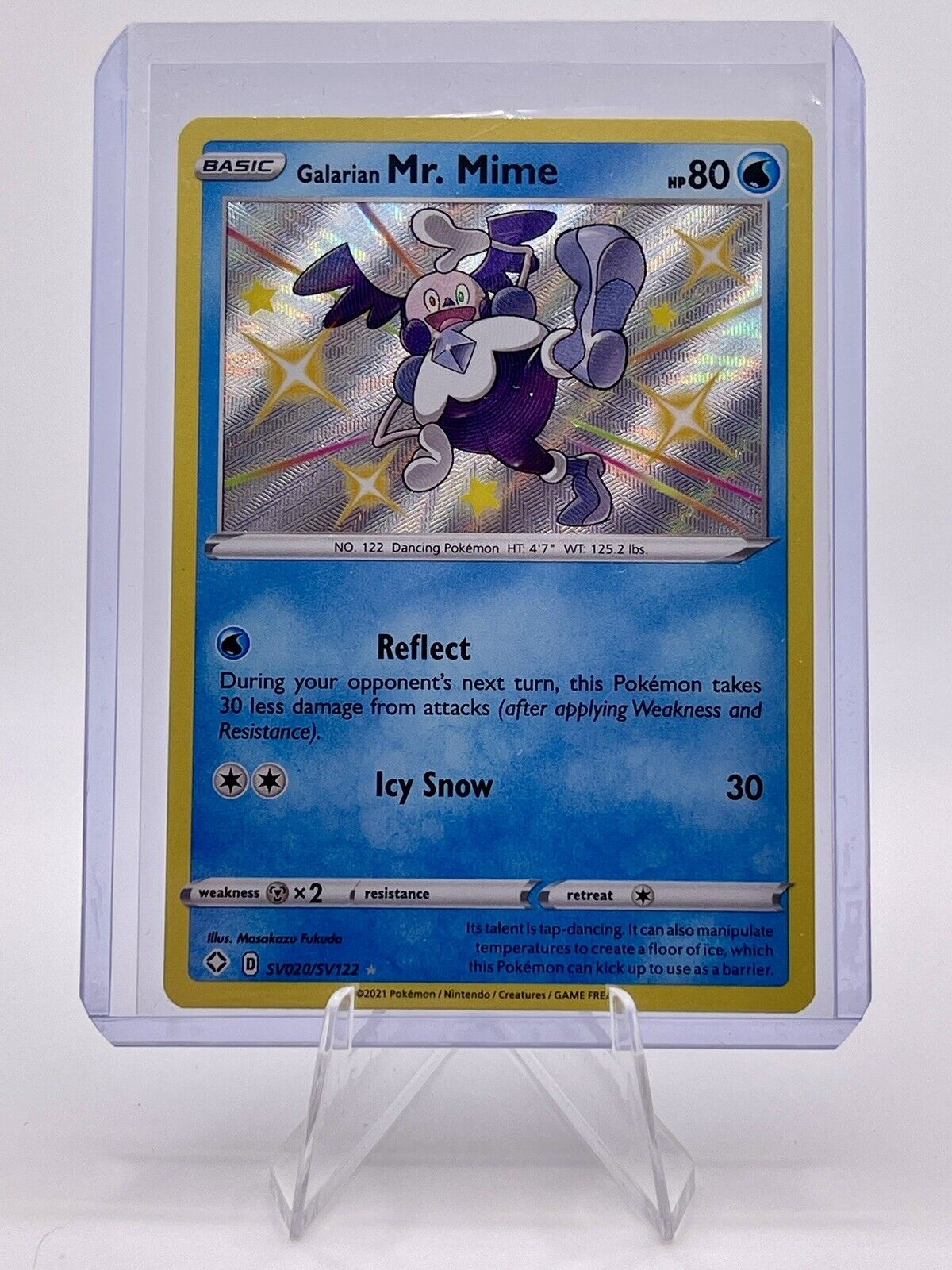 Galarian Mr. Mime SV020/SV122 Shiny Holo Rare Pokemon Shining Fates NM