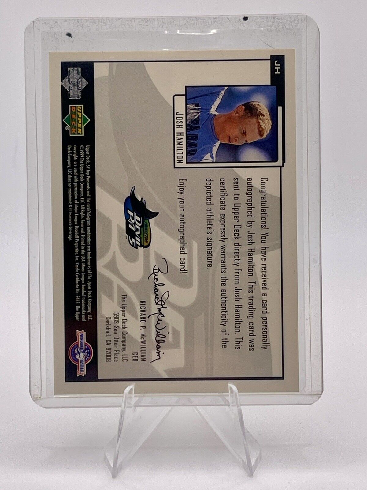Josh Hamilton Upper Deck SP Top Prospects Chirograph Autograph Rookie Card