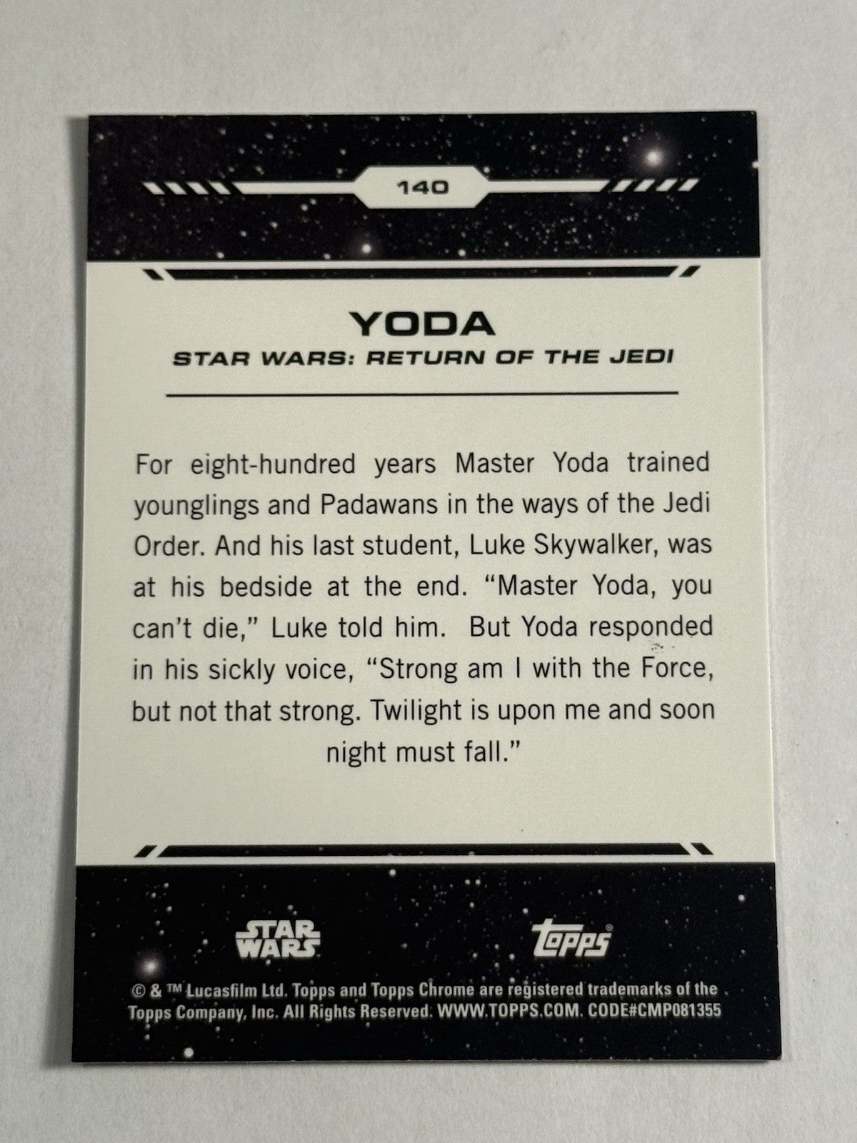 2024 Topps Chrome Star Wars #140 Yoda