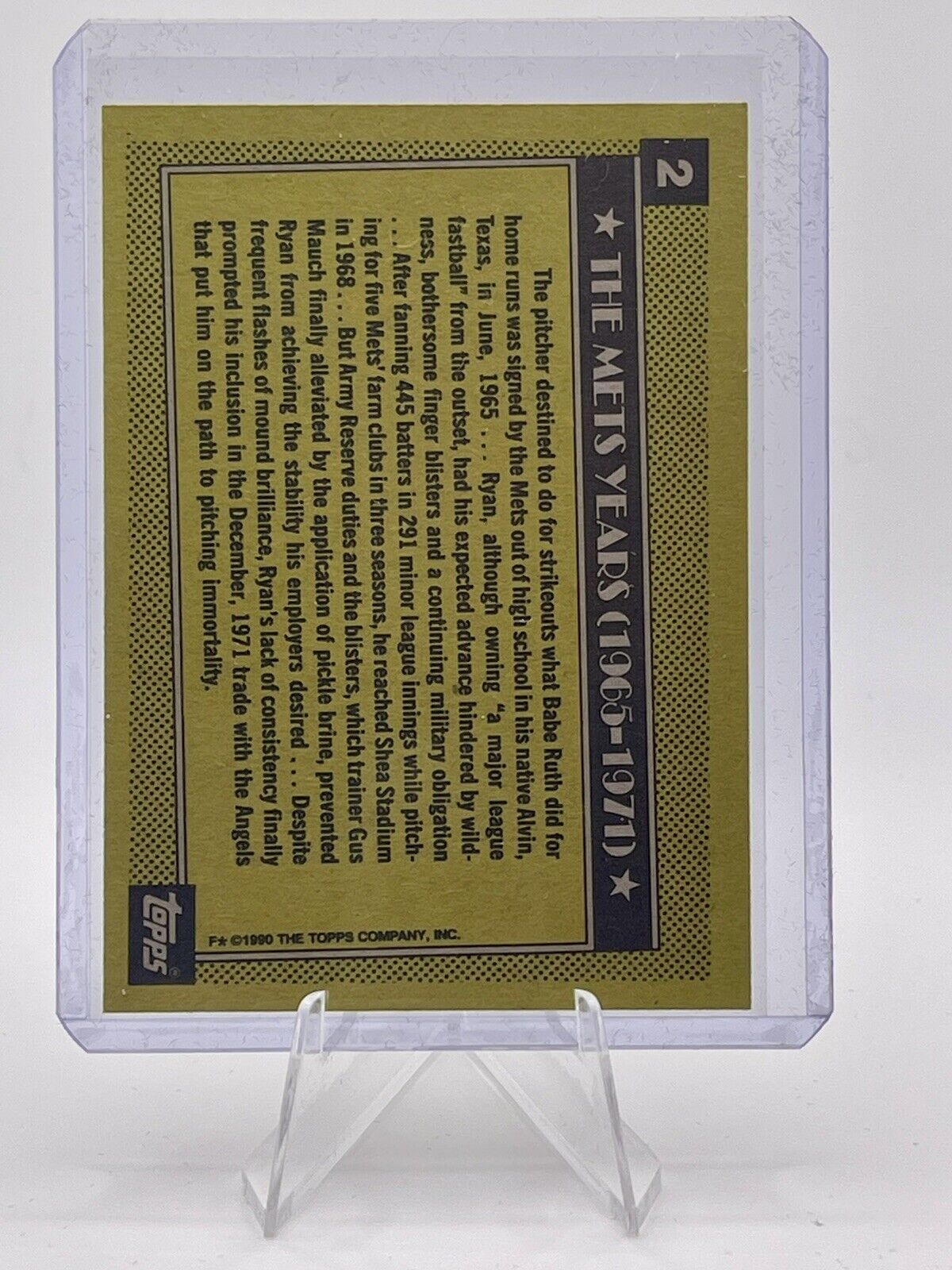 Nolan Ryan 1990 Topps 5000 Strikeouts #2