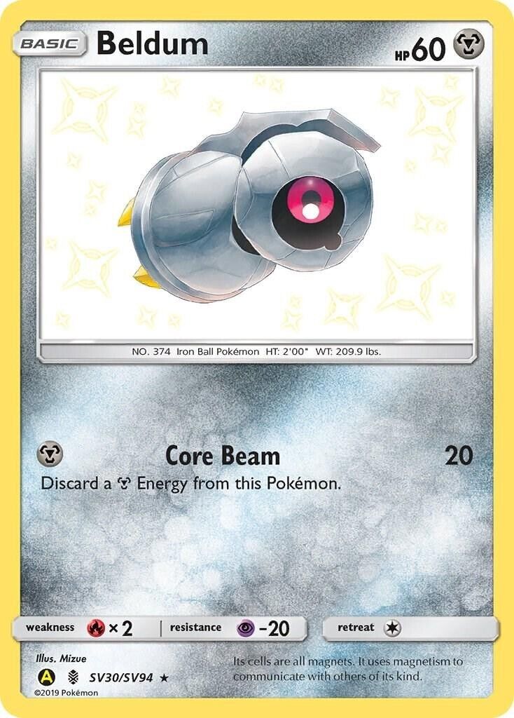 Beldum SV30/SV94 Pokemon Hidden Fates Sun & Moon Shiny Vault