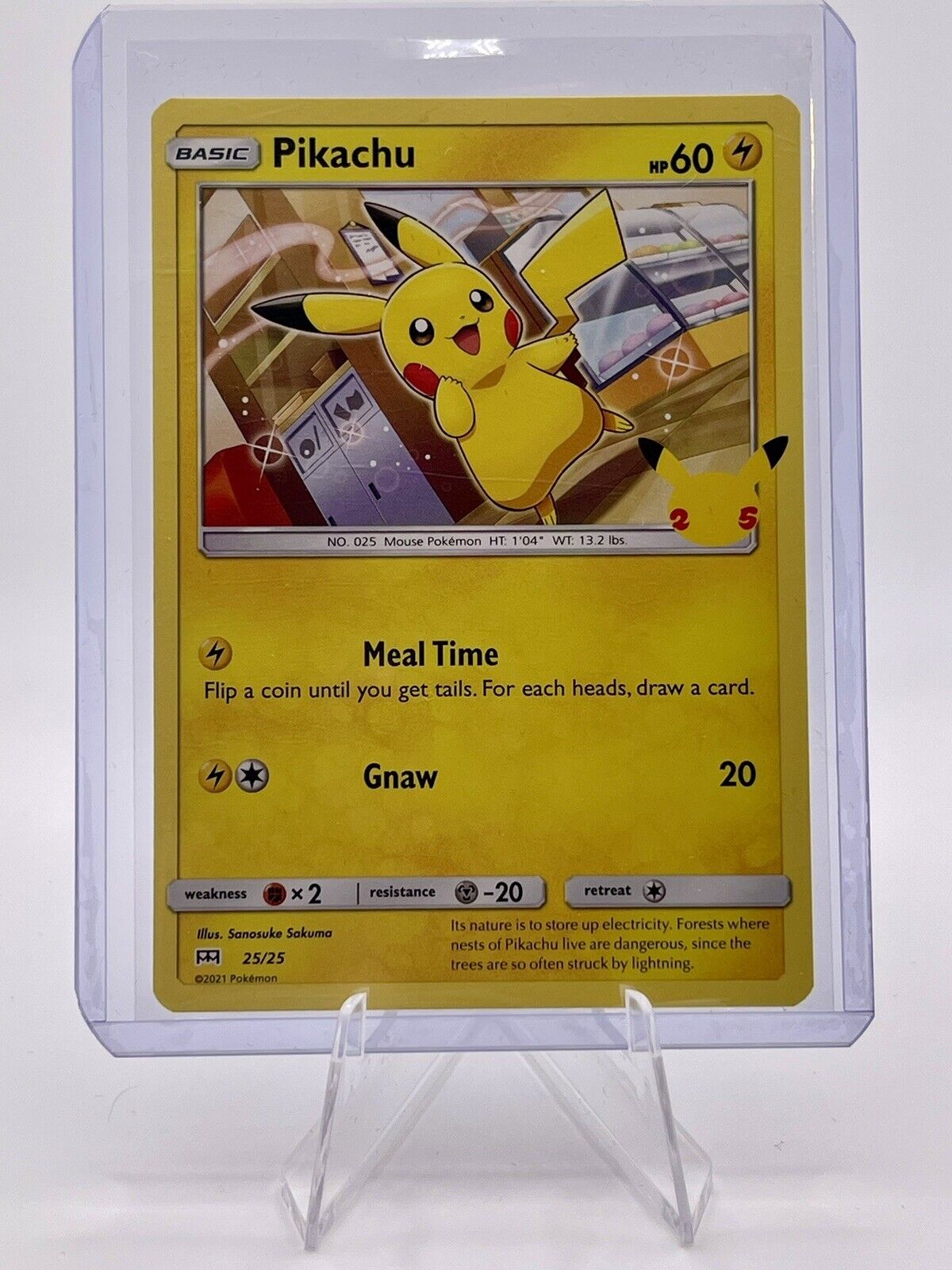Pikachu McDonalds Pokemon Promo Card 25/25 - 25th Anniversary NON HOLO