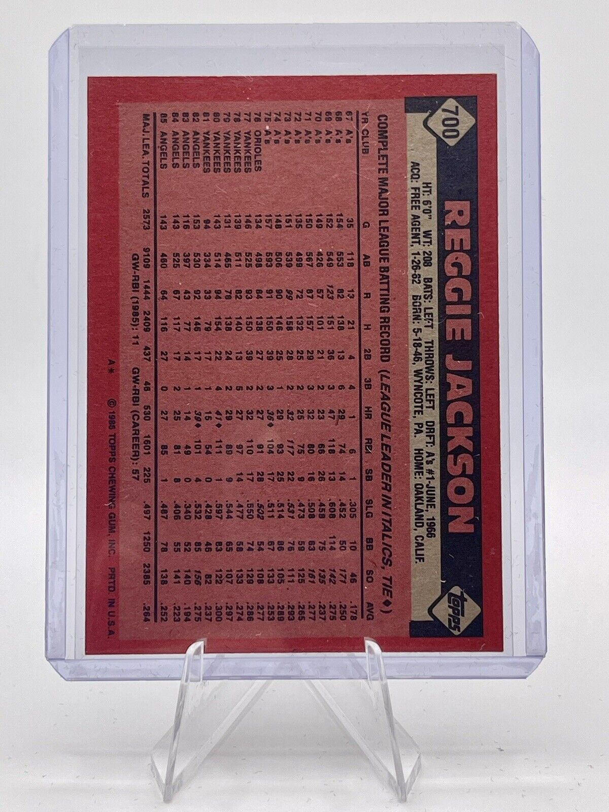 Reggie Jackson 1986 Topps #700