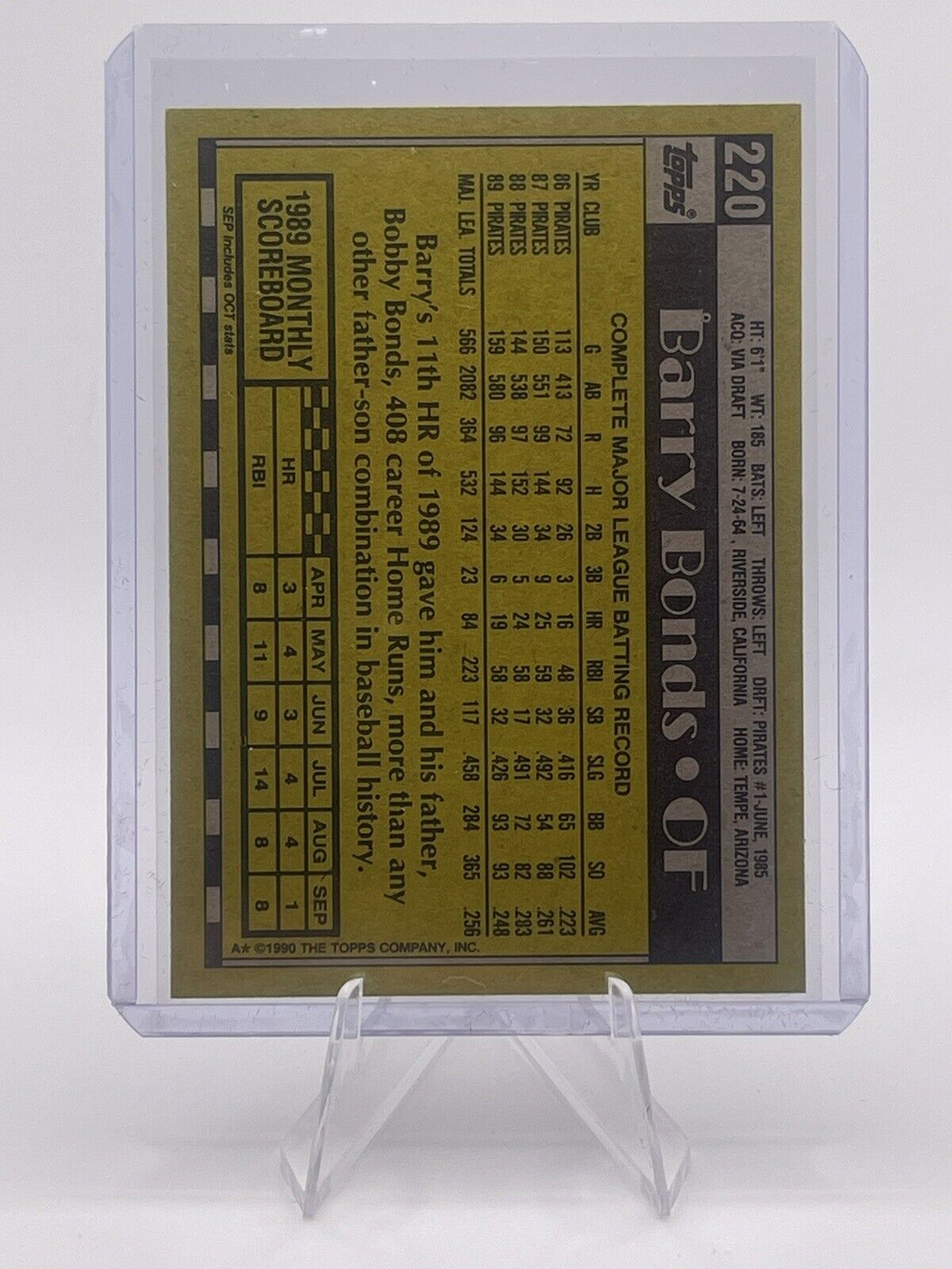 Barry Bonds 1990 Topps #220