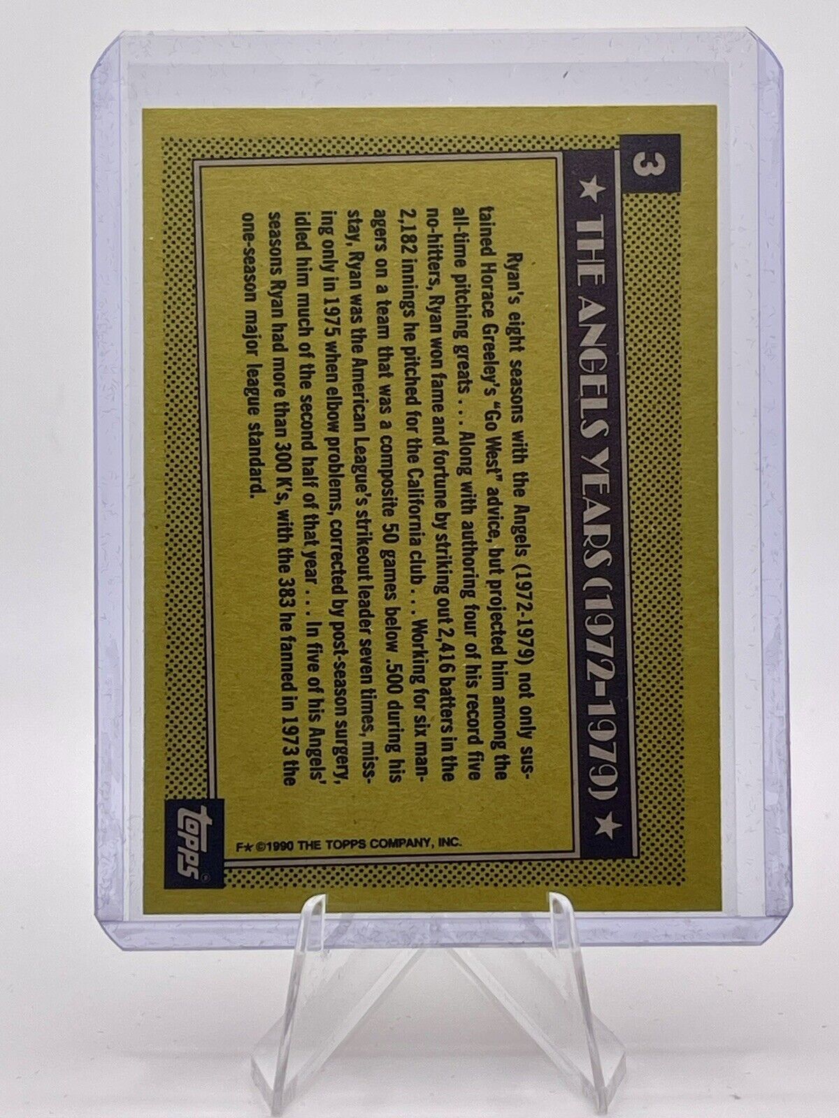Nolan Ryan 1990 Topps 5000 Strikeouts #3