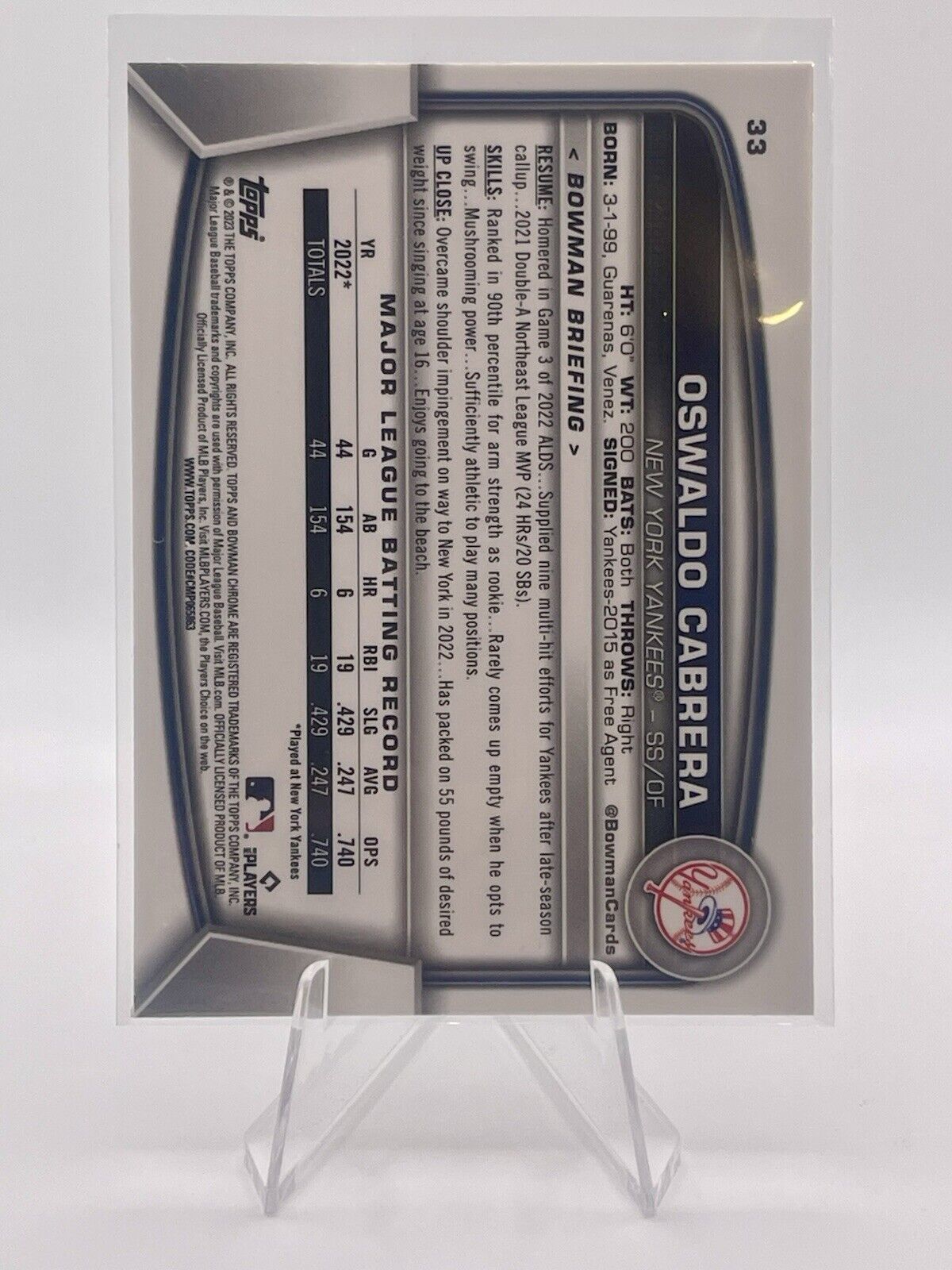 Aaron Judge 2023 Bowman Bowman Iconic Mojo Refractor #BI-8