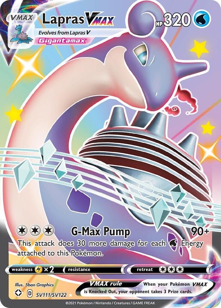 Lapras VMAX Shining Fates SV111/SV122 Holo Shiny Holo Rare