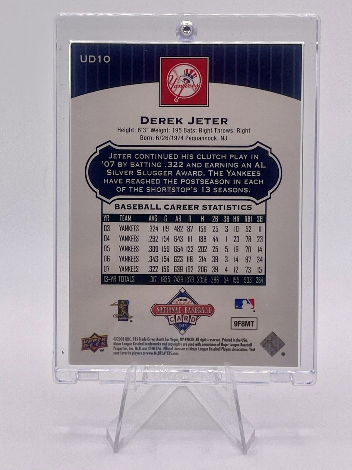 Derek Jeter 2008 Upper Deck "National Baseball Card Day" # UD10