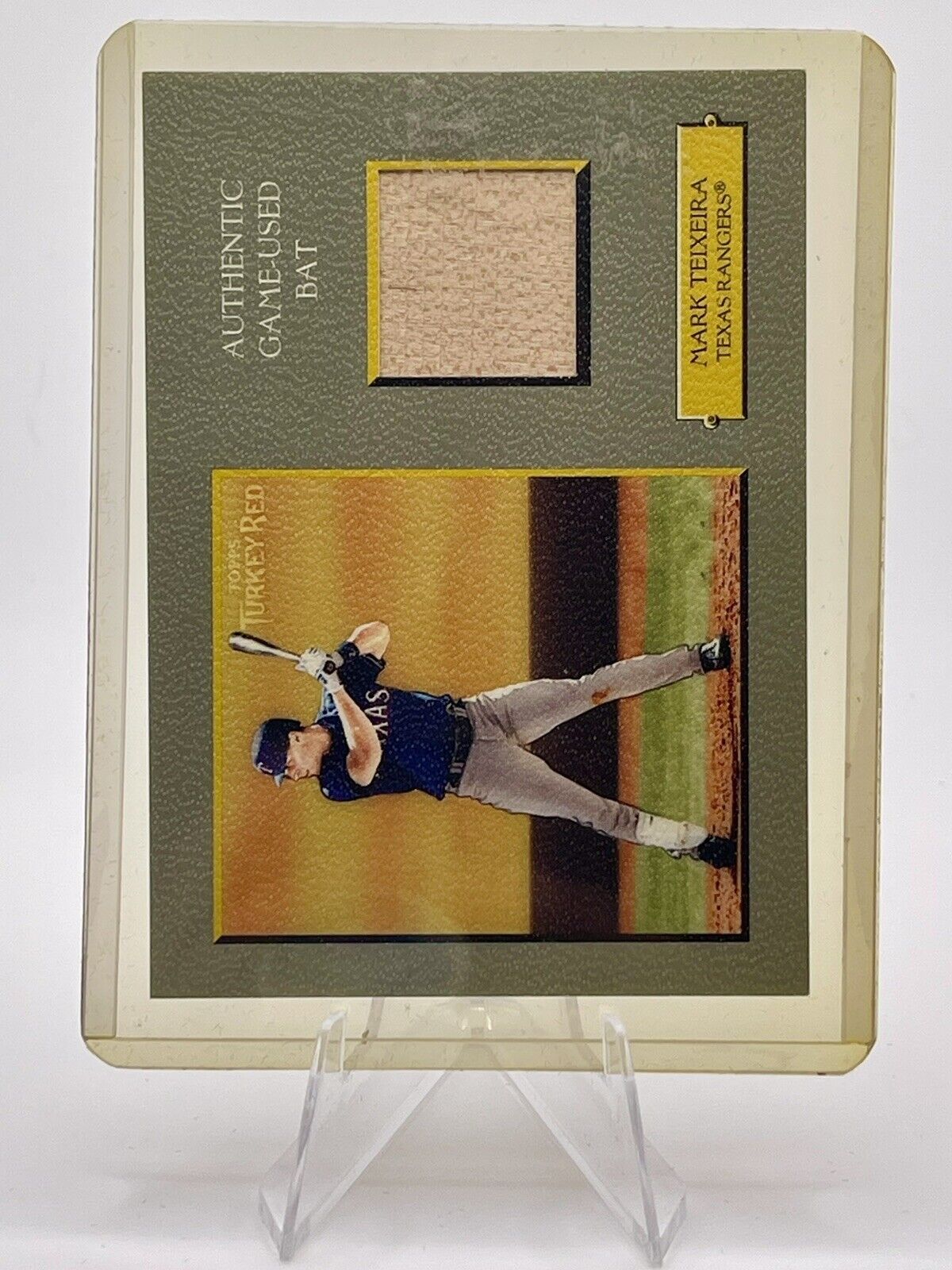 Mark Teixera 2005 Topps Turkey Red Bat Card