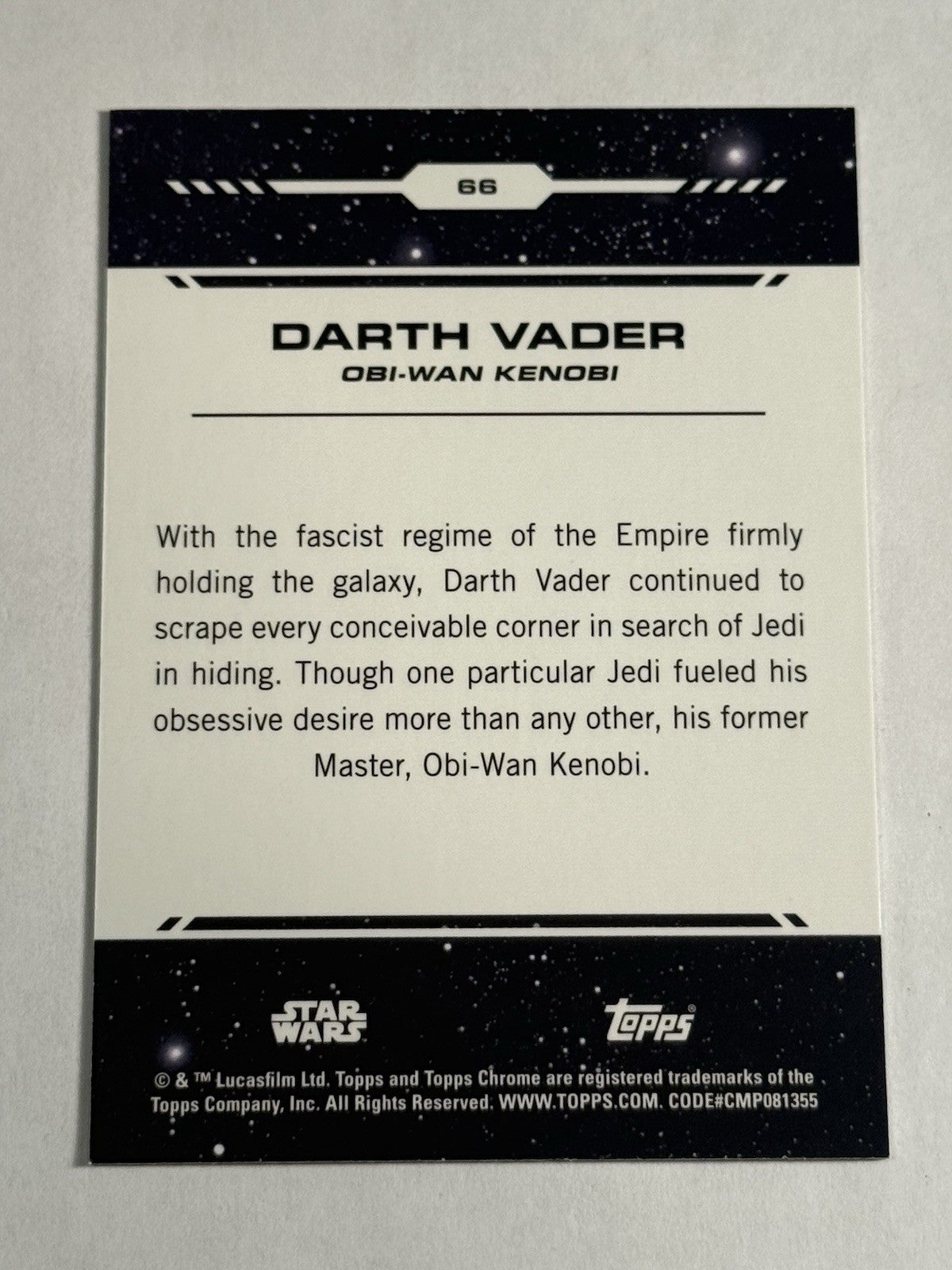 2024 Topps Chrome Star Wars Base #66 Darth Vader Sith