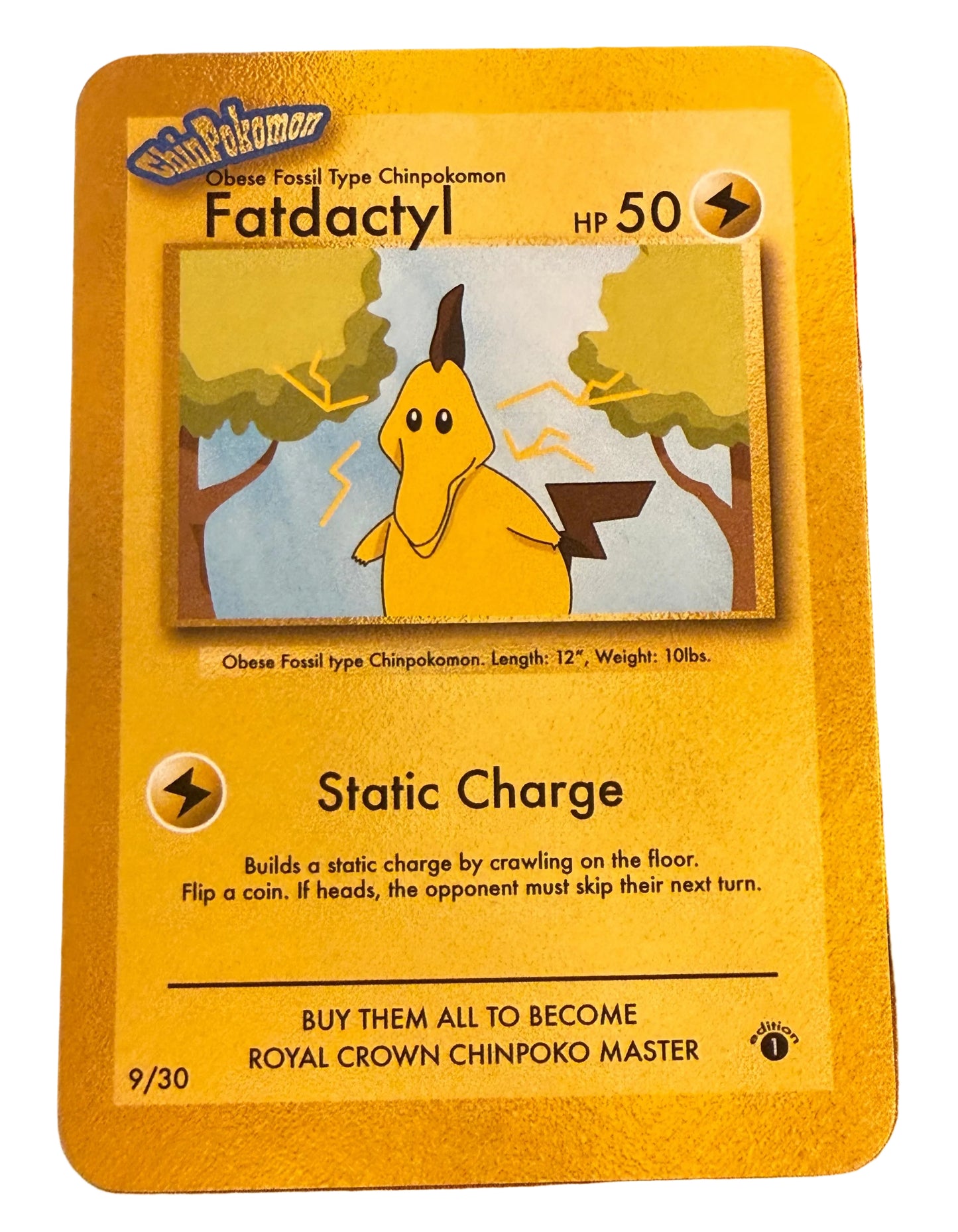 Fatdactyl Parody Trading Card Funny Spoof Card Blank Back Novelty Card