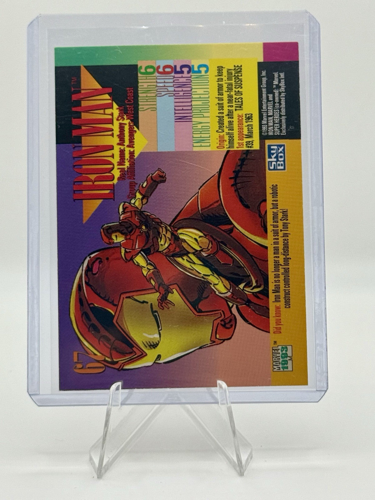 1993 SkyBox Marvel Universe #67 Iron Man