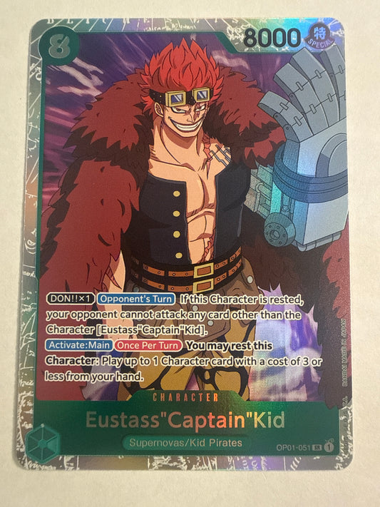 One Piece Card Game Eustass “Captain” Kid OP01-051 Romance Dawn SR Super Rare