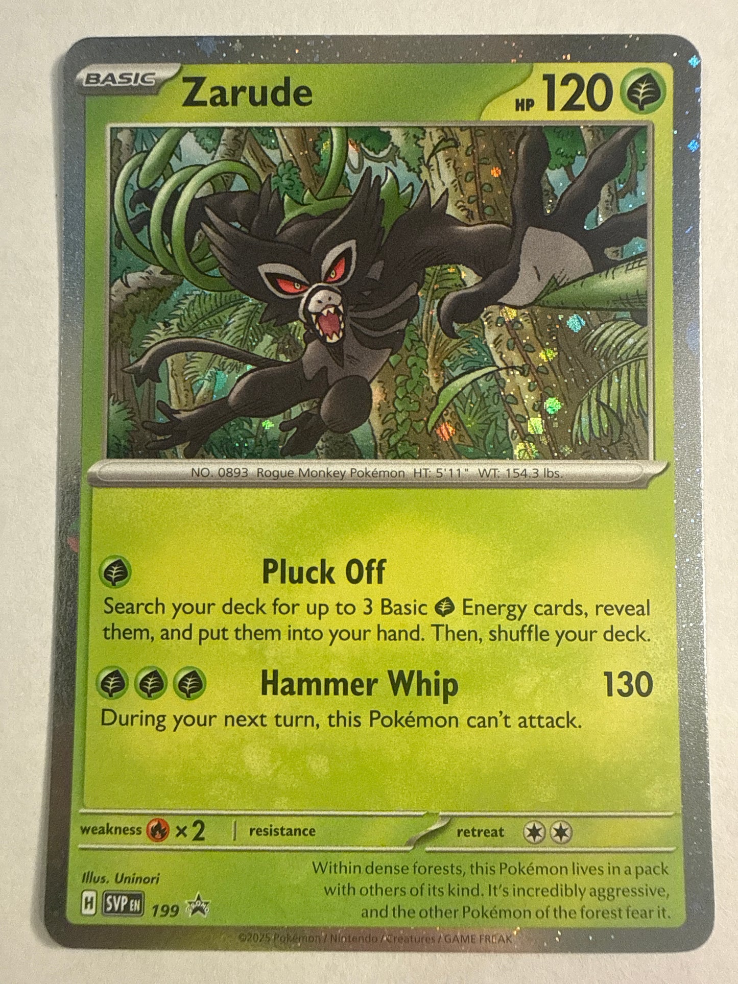 Pokémon TCG Zarude SVP 199 Scarlet & Violet Black Star Promo Cosmos Holo