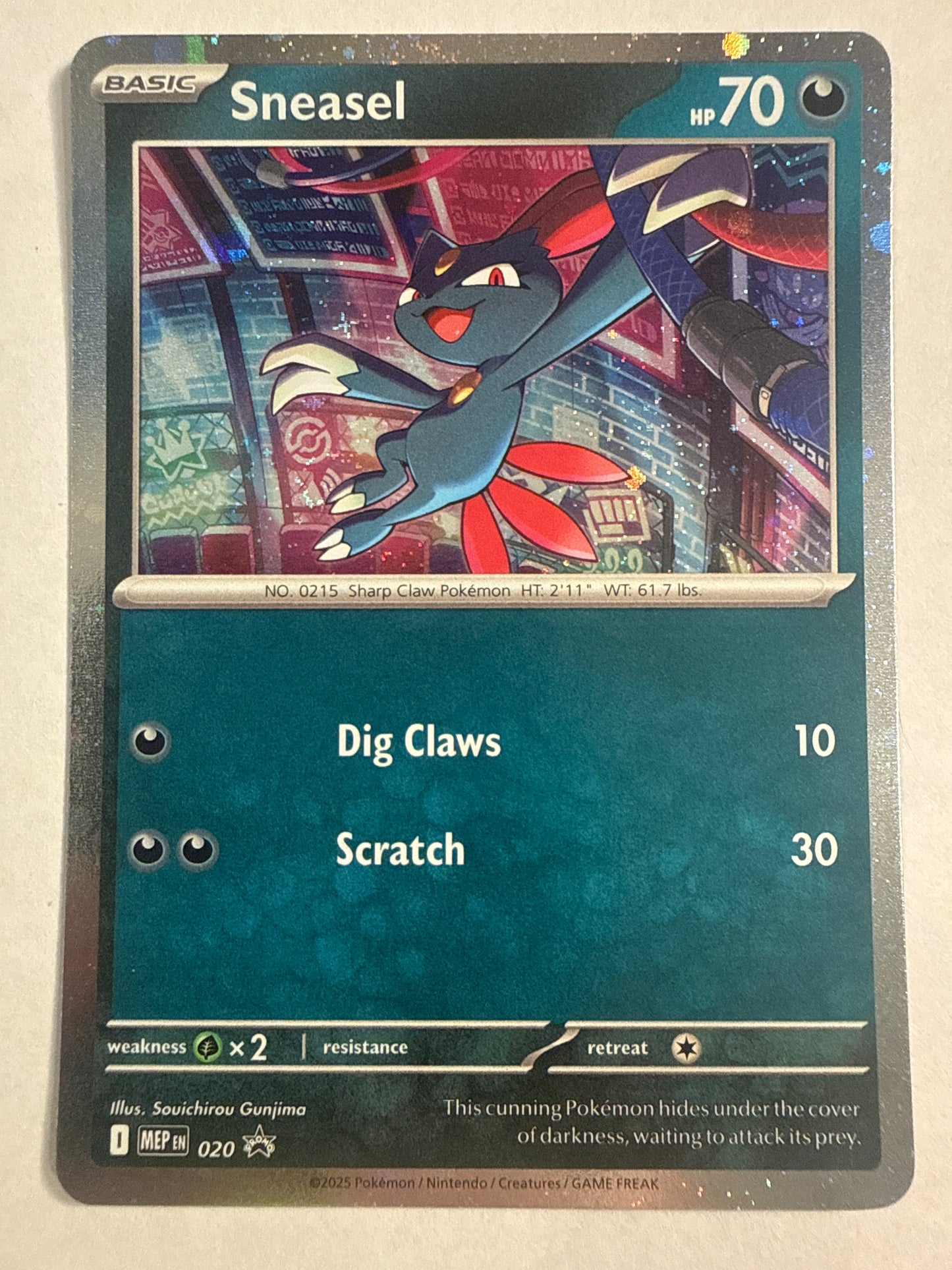 Pokémon TCG Sneasel MEP 020 Black Bolt Cosmos Holo Promo