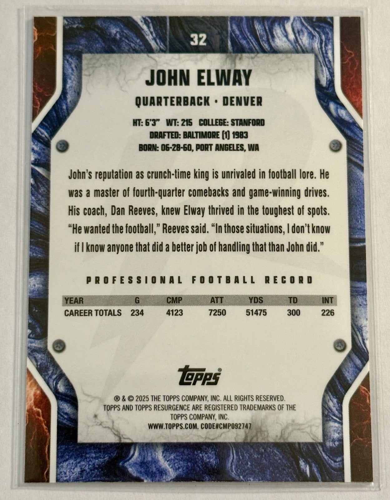 2024 Topps Resurgence - John Elway #32 Refractor