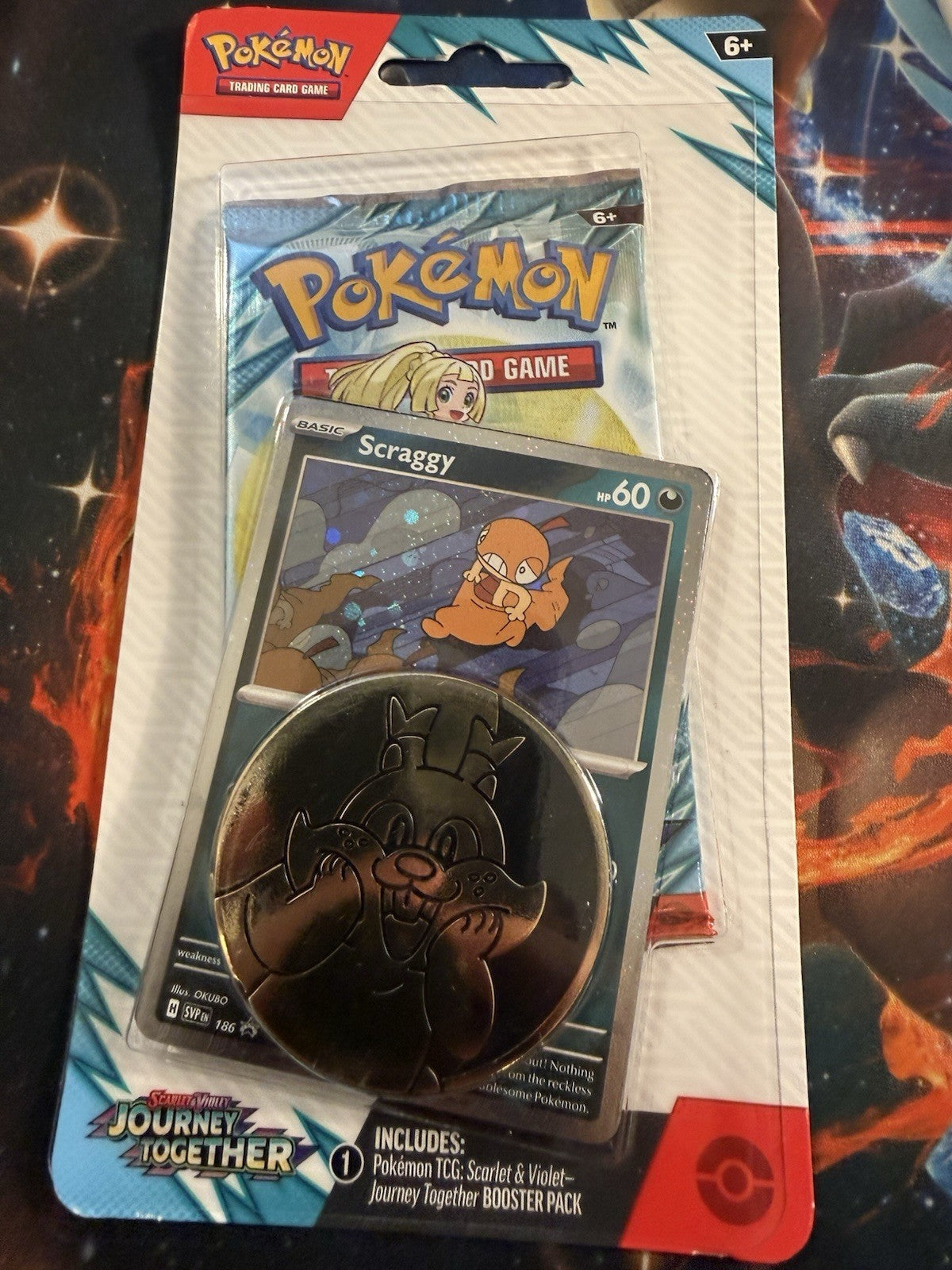 1x Pokemon TCG Journey Together Scraggy  Checklane Blister Sealed