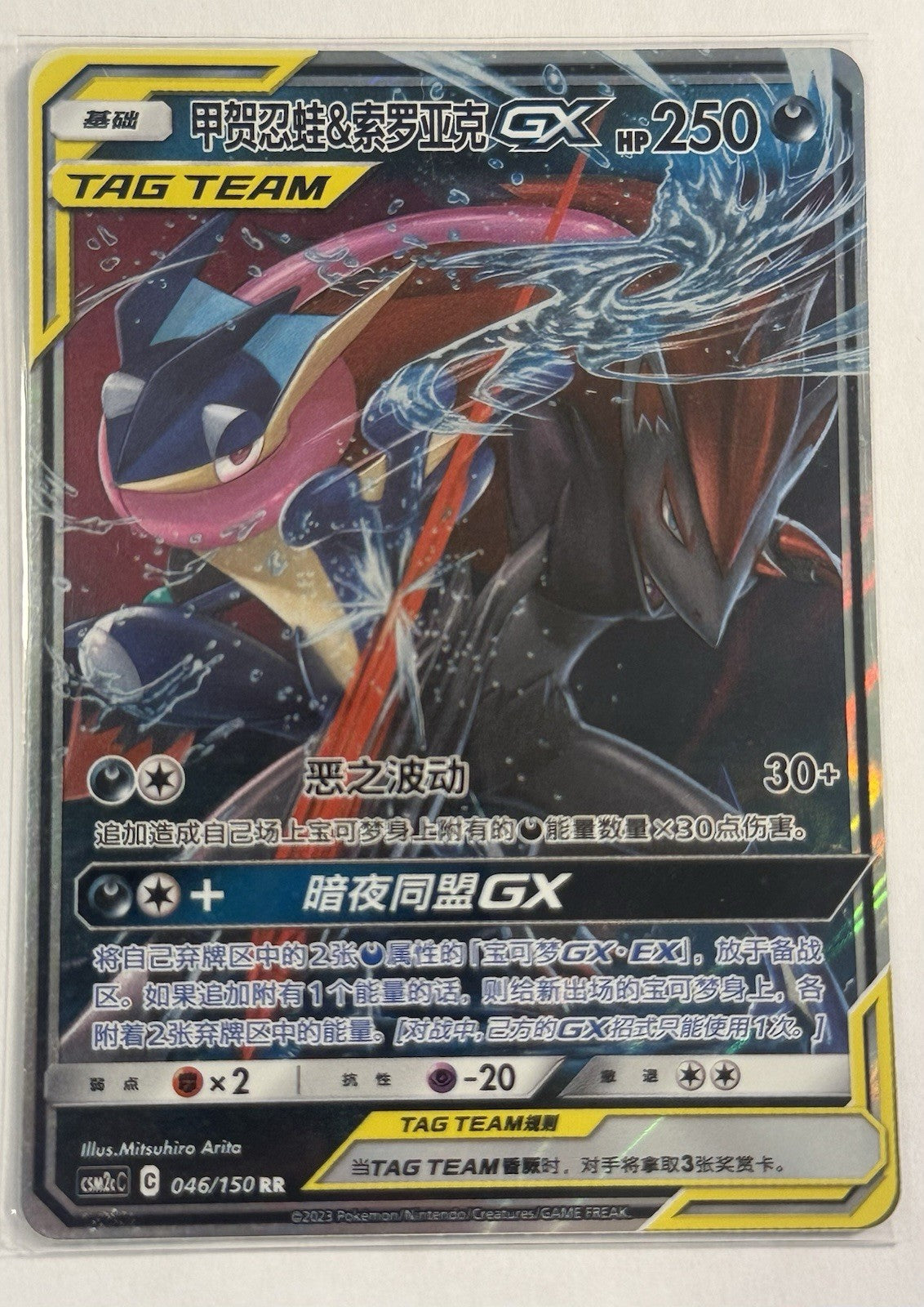 Chinese Greninja & Zoroark 046/150 Shining Together Summon Tag Team Pokémon NM