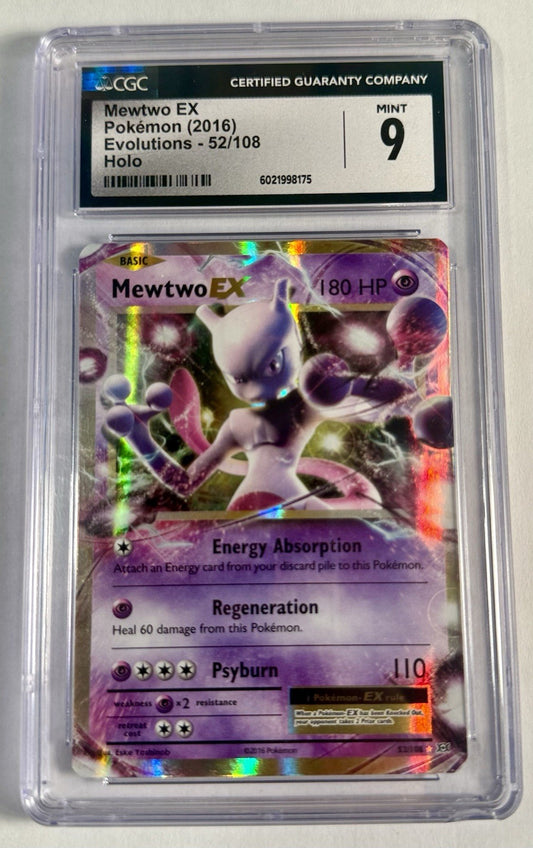 Mewtwo EX 52/108 Holo XY Evolutions Pokemon TCG 2016 CGC MINT 9 (PSA)