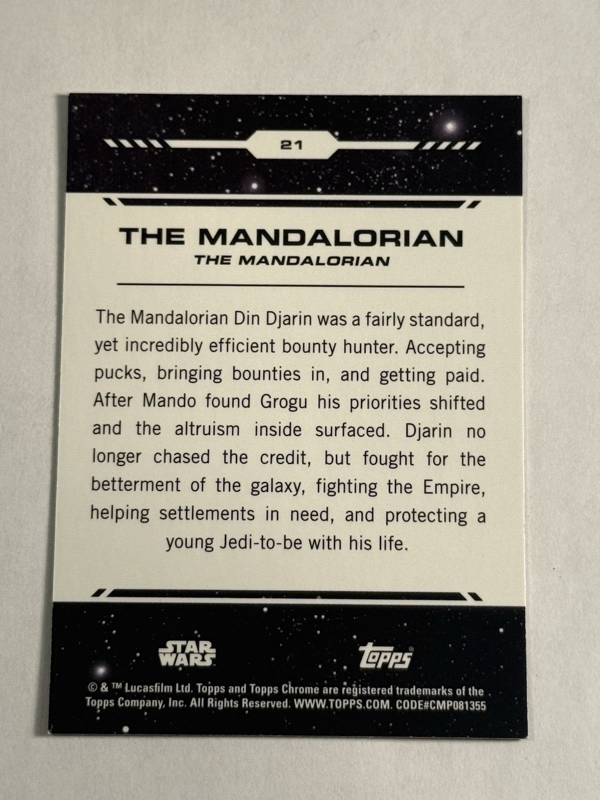 2024 Topps Chrome Star Wars Trading Card #21 The Mandalorian