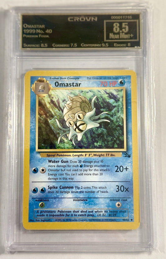 Omastar 40/62 Fossil Regular Crown Graded Slab 8.5 Near Mint