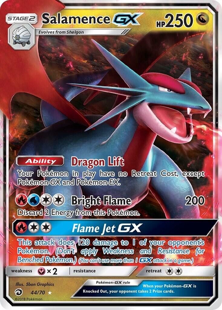 Salamence GX 44/70 Sun Moon Dragon Majesty Ultra Rare Holo