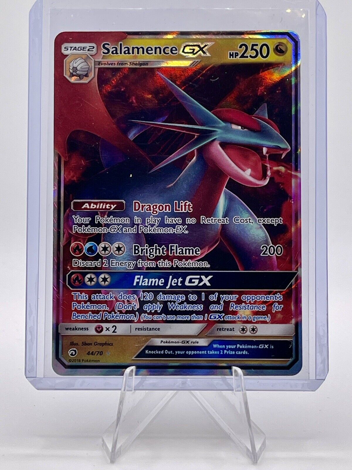 Salamence GX 44/70 Sun Moon Dragon Majesty Ultra Rare Holo