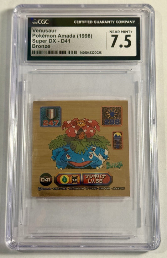 Venusaur Pokemon Amada Super DX D41 Bronze GRADED CGC 7.5 10 Low Pop - 1998