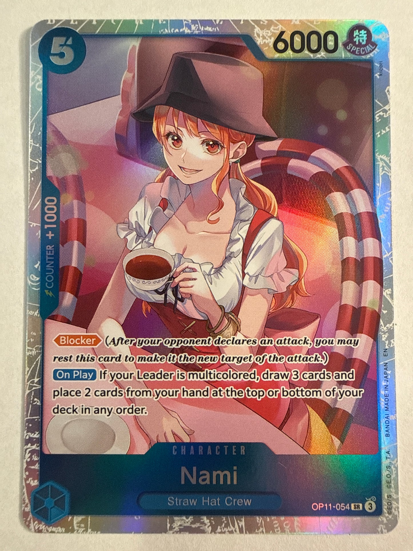 One Piece Card Game Nami OP11-054 SR Special Rare SP OP11 A Fist of Divine Speed English