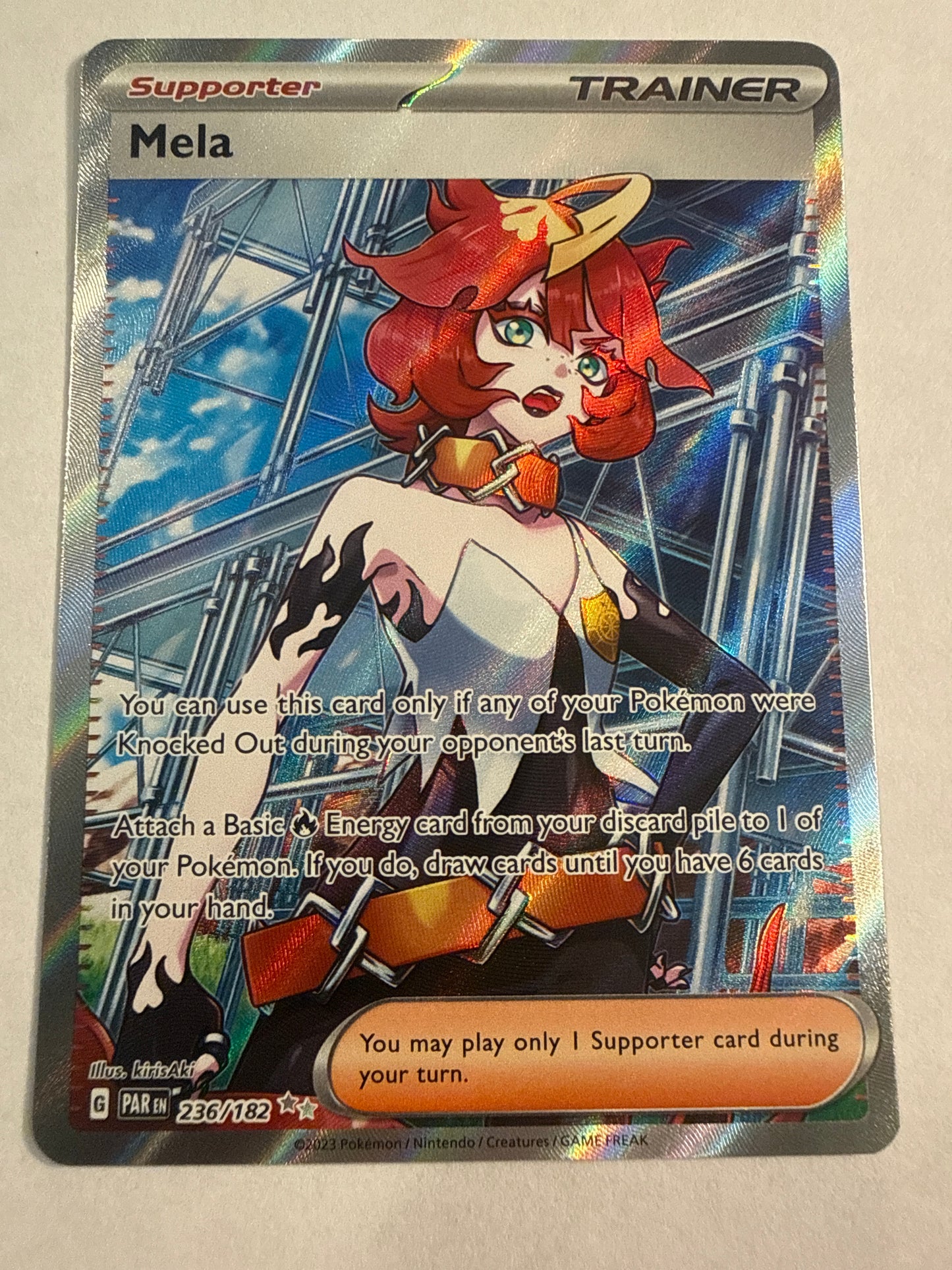 Pokémon TCG Mela 236/182 Full Art Ultra Rare Supporter Paradox Rift