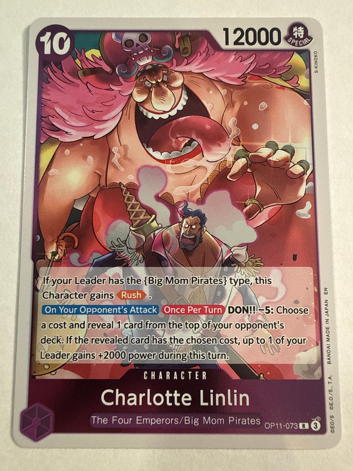 One Piece Card Game Charlotte Linlin OP11-073 Rare OP11 A Fist of Divine Speed English
