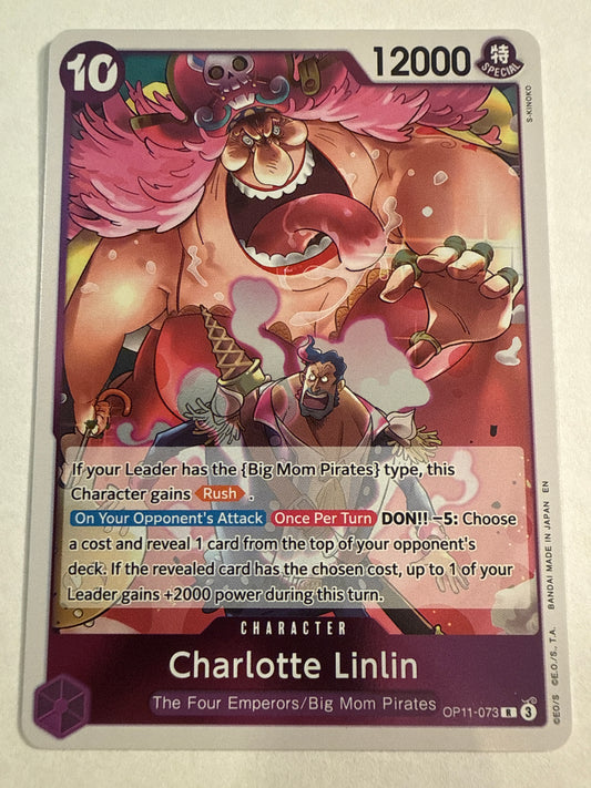 One Piece Card Game Charlotte Linlin OP11-073 Rare OP11 A Fist of Divine Speed English