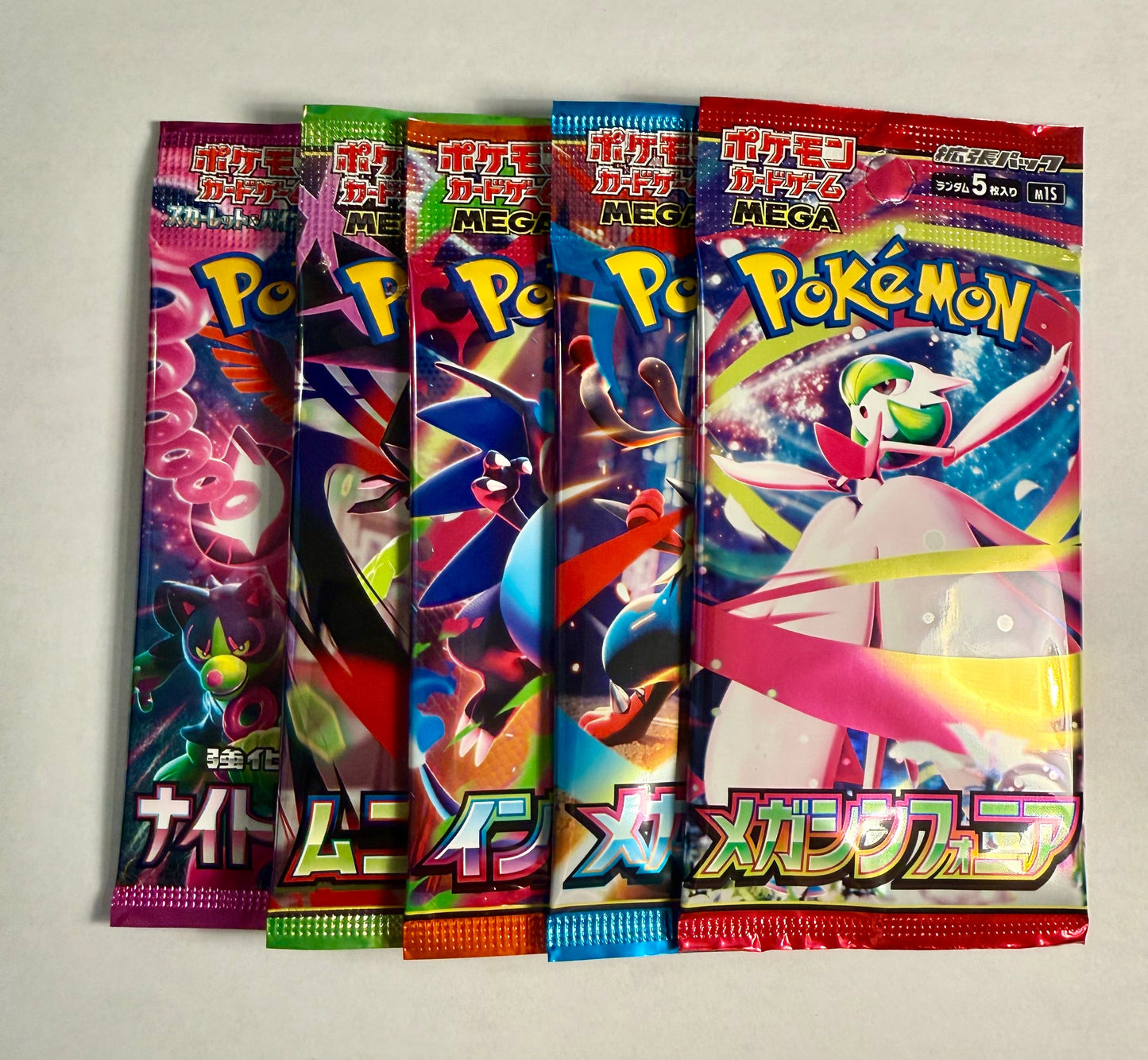 Pokémon TCG Japanese Booster Pack Bundle x5 + FREE Hit Card & Sticker