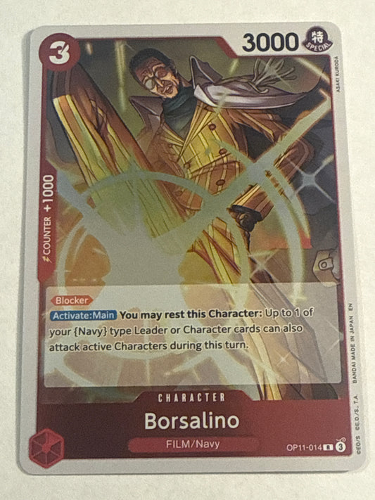 One Piece Card Game Borsalino OP11-014 Rare OP11 A Fist of Divine Speed English
