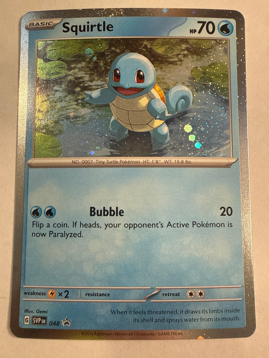 Pokémon TCG Squirtle SVP 048 Black Star Promo Cosmos Holo 151 Poster Collection