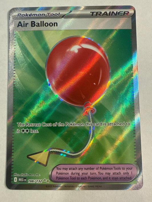 Pokémon TCG Air Balloon 166/132 Hyper Rare Gold Trainer Tool Mega Evolution