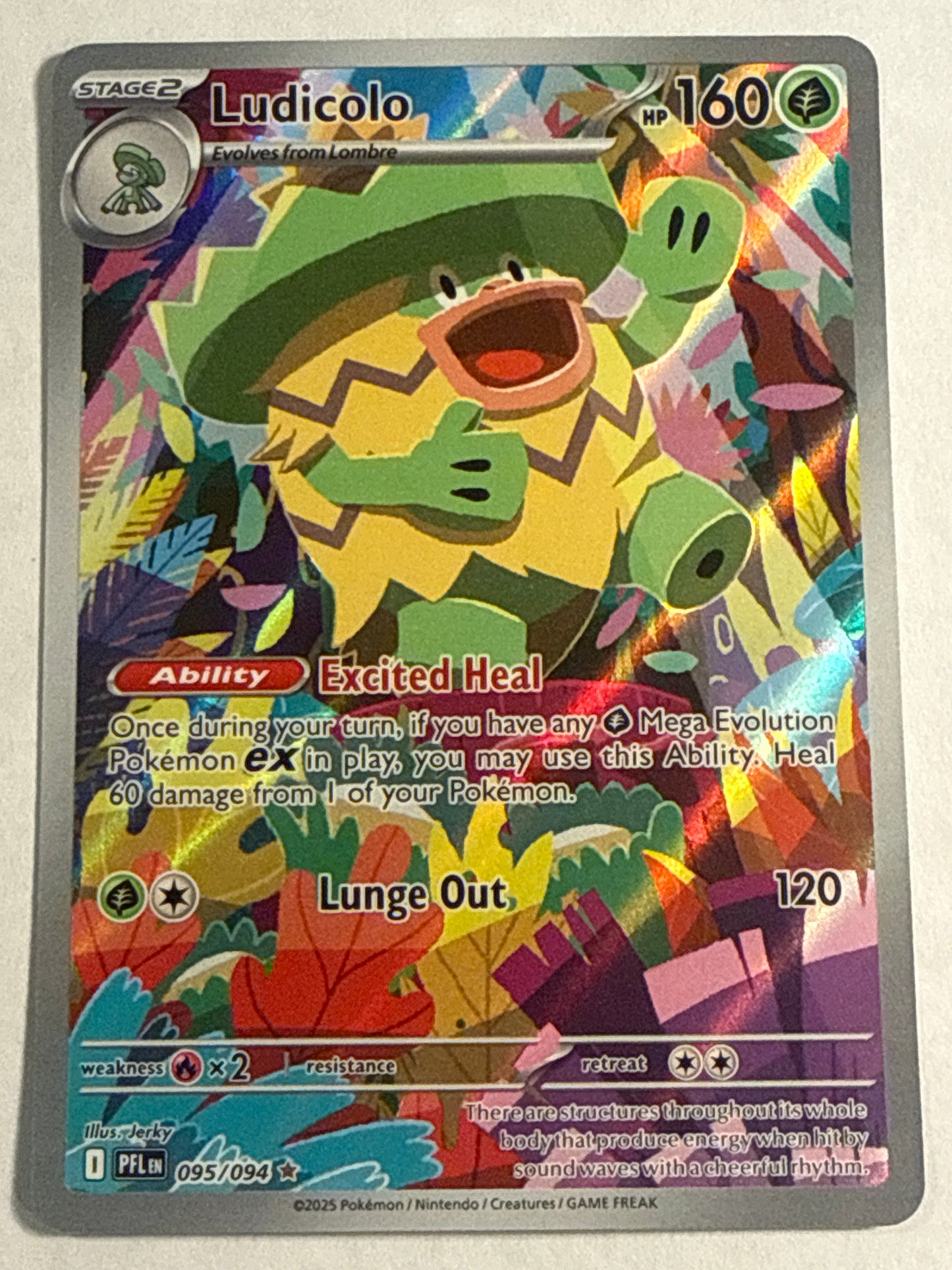 Pokémon TCG Ludicolo 095/094 ME02 Phantasmal Flames Secret Rare Holofoil