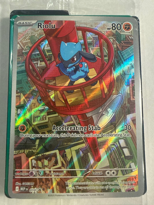 Pokémon TCG Riolu 010 Mega Evolution ETB Promo Sealed Holo