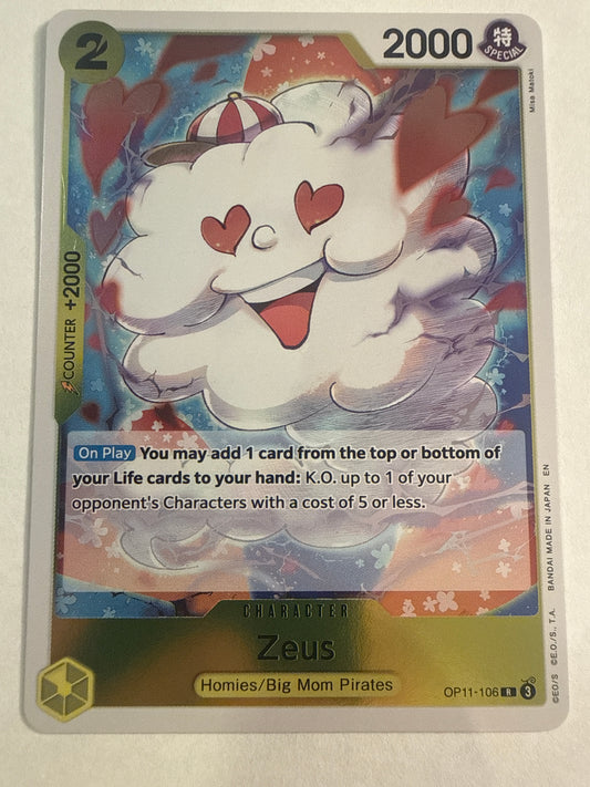 One Piece Card Game Zeus OP11-106 Rare OP11 A Fist of Divine Speed English