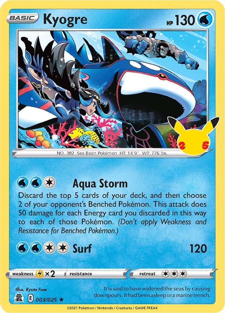 Kyogre 003/025 Celebrations Holo