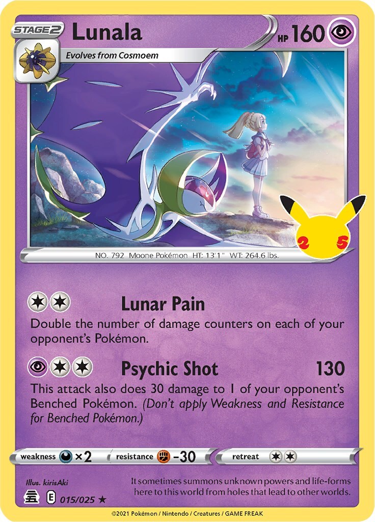 Lunala 015/025 Celebrations Holo