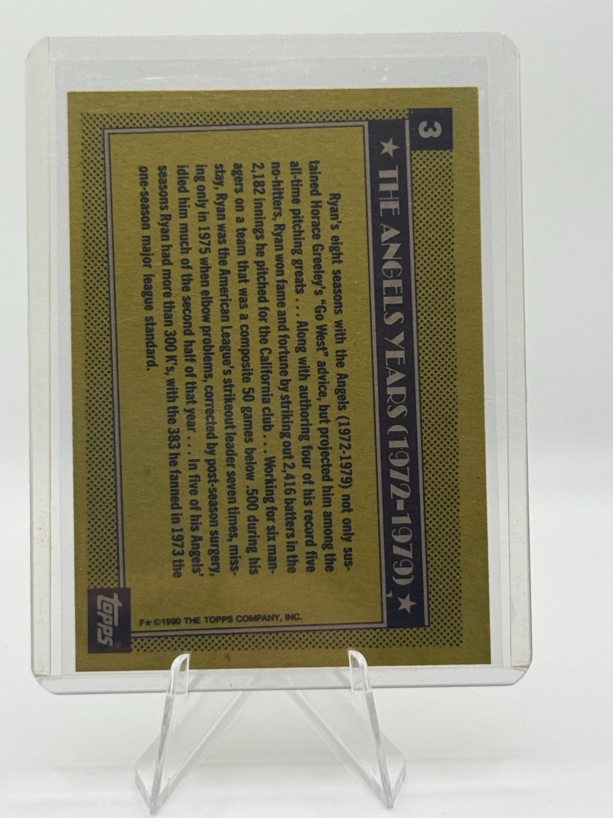 1990 Topps - #3 Nolan Ryan
